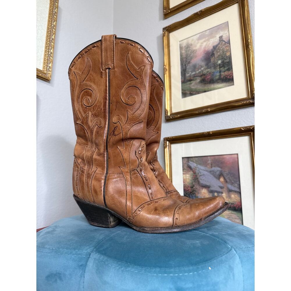 Stetson Brown Leather Western Cowboy Boots